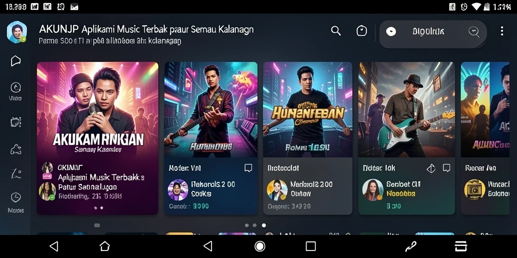 Tampilan gameplay AKUNJP dengan koleksi musik yang beragam.
