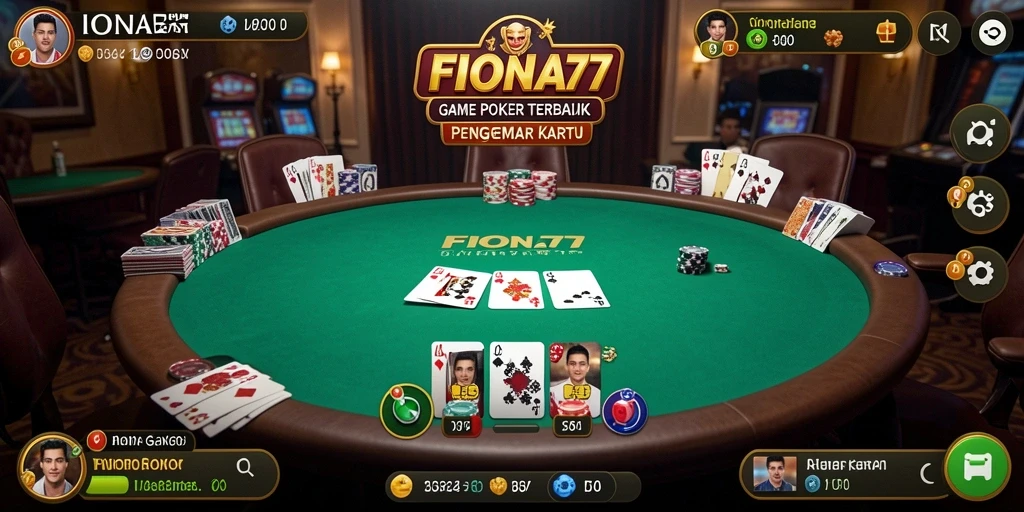 Tampilan layar permainan Poker yang menarik di FIONA77.