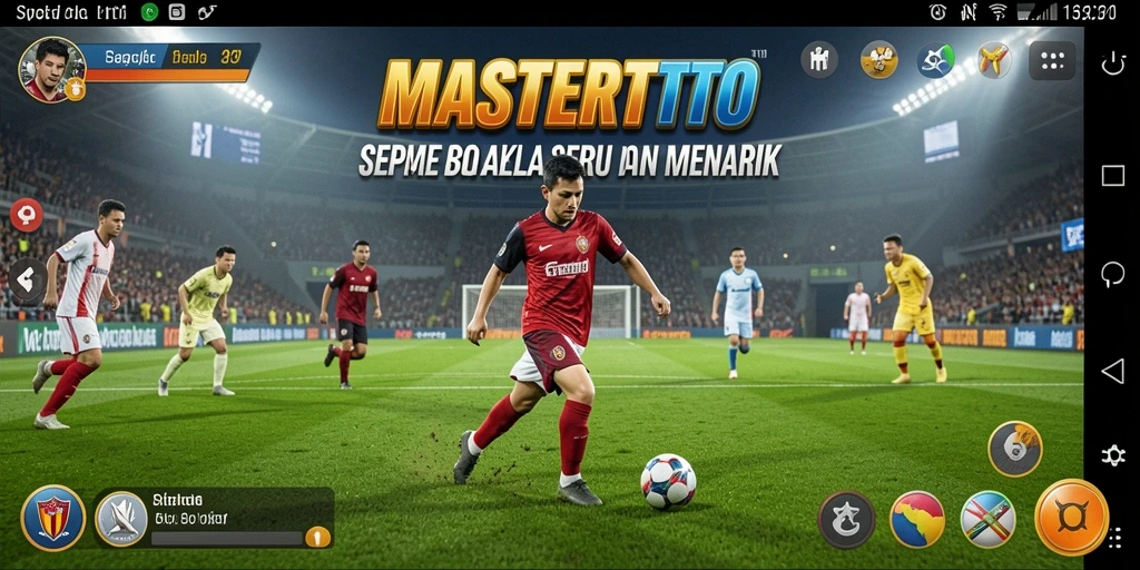 Tampilan gameplay MASTERTOTO yang seru di lapangan sepak bola.