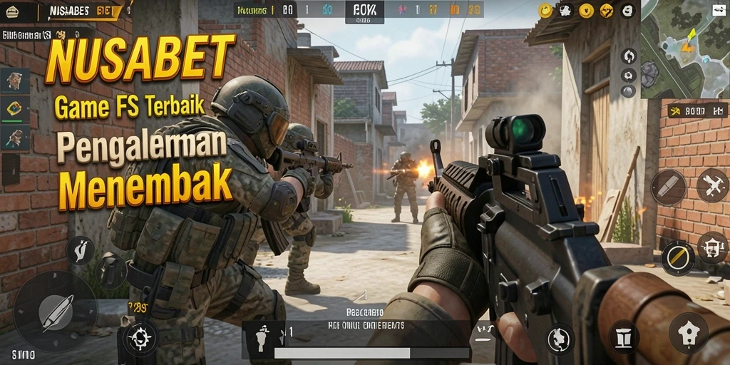 Tampilan gameplay seru NUSABET dengan aksi menembak yang intens.
