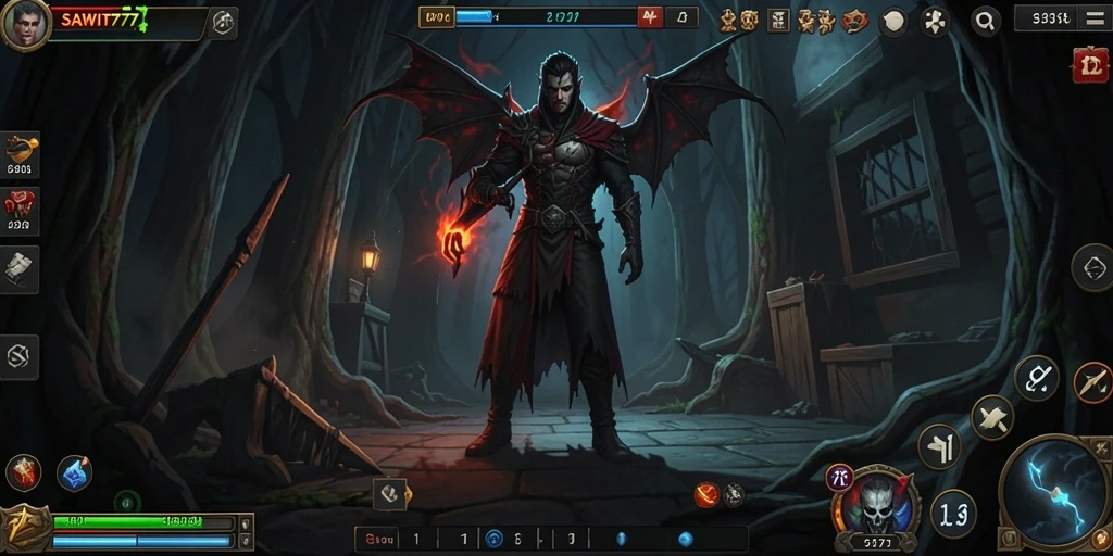 Screenshot utama SAWIT777 menampilkan suasana mencekam dari gameplay Horror.