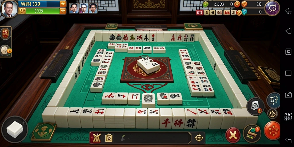 Gameplay Mahjong yang menarik di WIN33 dengan ubin yang cerah.